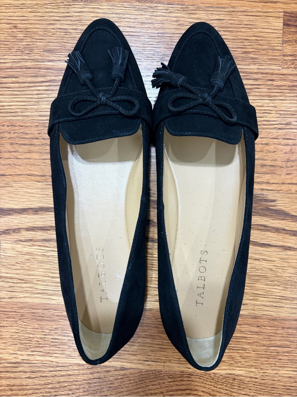 Talbots Francesca Black Suede Tassel Driving Loafers (9)